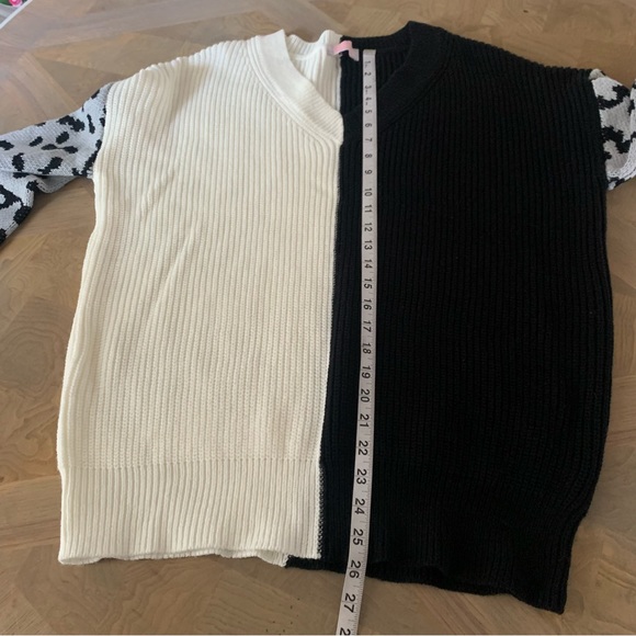 C+D+M Collection color block v neck pullover sweater Medium M animal print - Picture 9 of 10